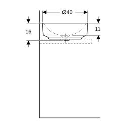 Geberit VariForm Aufsatzwaschtisch rund Durchmesser 40cm, ohne Hahnloch, ohne Überla... GEBERIT-500768012 4025416682882 (Abb. 1)