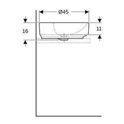 Geberit VariForm Aufsatzwaschtisch rund, mit Hahnlochbank Durchmesser 45cm, Hahnloch... GEBERIT-500769002 4025416302988 (Abb. 1)