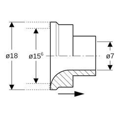 Geberit Mapress C-Stahl Saugdüse für Einrohrheizung Außendurchmesser 18mm... GEBERIT-90253 4024723902539 (Abb. 1)
