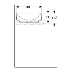 Geberit VariForm Aufsatzwaschtisch, oval, Breite 55cm, Tiefe 40cm, ohne Hahnloch, oh... GEBERIT-500771012 4025416684053 (Abb. 1)