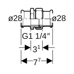 Geberit Mapress Edelstahl Verschraubung Außendurchmesser 28mm... GEBERIT-35323 4024723353232 (Abb. 1)