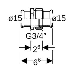 Geberit Mapress Edelstahl Verschraubung mit Überwurfmutter aus Chrom-Nickel-Stahl d 15mm... GEBERIT-35390 4024723353904 (Abb. 1)