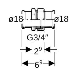Geberit Mapress Edelstahl Verschraubung mit Überwurfmutter aus Chrom-Nickel-Stahl d 18mm... GEBERIT-35391 4024723353911 (Abb. 1)