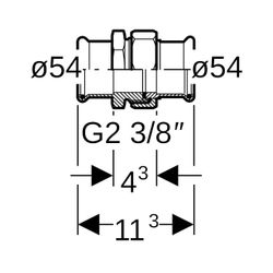 Geberit Mapress Edelstahl Verschraubung LABS-frei, d 54mm... GEBERIT-85326 4024723853268 (Abb. 1)