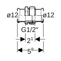 Geberit Mapress C-Stahl Verschraubung Außendurchmesser 12mm... GEBERIT-25319 4024723253198 (Abb. 1)