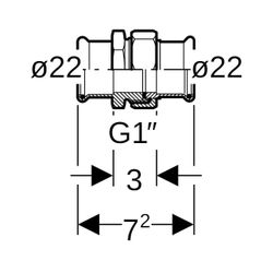 Geberit Mapress C-Stahl Verschraubung Außendurchmesser 22mm... GEBERIT-25322 4024723253228 (Abb. 1)