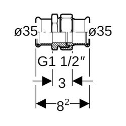 Geberit Mapress C-Stahl Verschraubung Außendurchmesser 35mm... GEBERIT-25324 4024723253242 (Abb. 1)