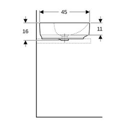 Geberit VariForm Aufsatzwaschtisch, oval, mit Hahnlochbank, Breite 60cm, Tiefe 45cm,... GEBERIT-500772012 4025416691914 (Abb. 1)