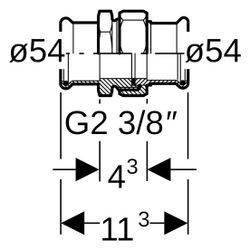 Geberit Mapress Therm Verschraubung, DN 50, 54mm, Edelstahl, 45316... GEBERIT-45316 4064746040450 (Abb. 1)