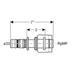 Geberit Mepla Übergang mit MasterFix PVDF, d 20mm, RpMF 1/2″... GEBERIT-622451005 4025416140306 (Abb. 1)