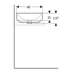 Geberit VariForm Aufsatzwaschtisch, elliptisch, Breite 55cm, Tiefe 40cm, ohne Hahnlo... GEBERIT-500774002 4025416303053 (Abb. 1)