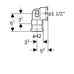 Geberit Mapress Kupfer Übergangswinkel 90 Grad mit Innengewinde, d 42mm, Rp 1 1/2″, Rotg... GEBERIT-63865 4024723638650 (Abb. 1)