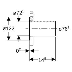 Geberit Mapress Kupfer Bund mit Einschubende, für Losflansch PN 10/16 D 76,1mm, DN 65... GEBERIT-63711 4024723637110 (Abb. 1)