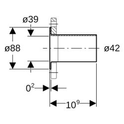 Geberit Mapress Kupfer Bund mit Einschubende, für Losflansch PN 10/16, D 42mm, DN 40... GEBERIT-63708 4025410549426 (Abb. 1)