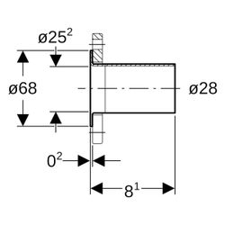 Geberit Mapress Kupfer Bund mit Einschubende, für Losflansch PN 10/16, D 28mm, DN 25... GEBERIT-63706 4025410549402 (Abb. 1)