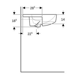 Geberit VariForm Halbeinbauwaschtisch rund Durchmesser 50cm, Hahnloch mittig, Überla... GEBERIT-500782002 4025416303176 (Abb. 1)