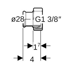 Geberit Mapress Kupfer Übergang mit Überwurfmutter Gas CW602N, d 28mm, G 1 3/8″... GEBERIT-34557 4024723345572 (Abb. 1)