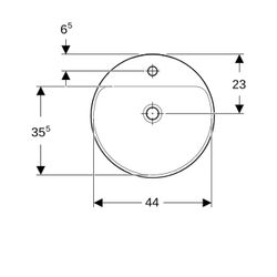 Geberit VariForm Einbauwaschtisch rund, mit Hahnlochbank Durchmesser 48cm, Hahnloch ... GEBERIT-500707012 4025416828587 (Abb. 1)