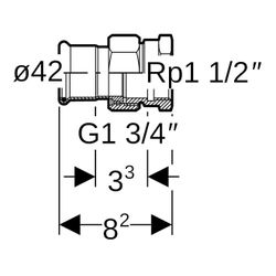 Geberit Mapress Edelstahl Übergangsverschraubung mit Innengewinde LABS-frei, d 42mm, Rp ... GEBERIT-85308 4024723853084 (Abb. 1)