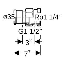 Geberit Mapress Edelstahl Übergangsverschraubung mit Innengewinde, Überwurfmutter aus Cr... GEBERIT-85354 4024723853541 (Abb. 1)