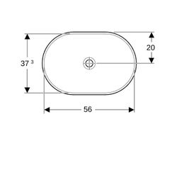 Geberit VariForm Einbauwaschtisch, elliptisch Breite 60cm, Tiefe 40cm, ohne Hahnloch... GEBERIT-500731002 4025416302438 (Abb. 1)