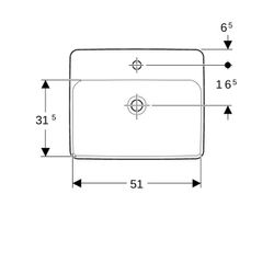 Geberit VariForm Einbauwaschtisch rechteckig, Hahnlochbank, Breite 55cm, Tiefe 45cm,... GEBERIT-500743012 4025416691617 (Abb. 1)