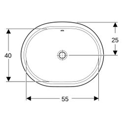 Geberit VariForm Unterbauwaschtisch elliptisch Tiefe 49cm, ohne Hahnloch, Überlauf s... GEBERIT-500757012 4025416775232 (Abb. 1)