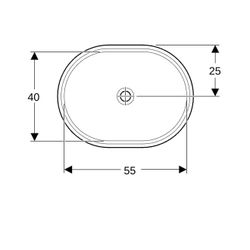 Geberit VariForm Unterbauwaschtisch elliptisch Tiefe 49cm, ohne Hahnloch, ohne Überl... GEBERIT-500759012 4025416678014 (Abb. 1)