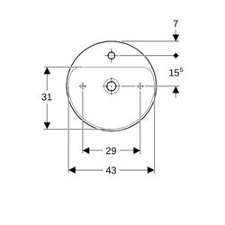 Geberit VariForm Aufsatzwaschtisch rund, mit Hahnlochbank Durchmesser 45cm, Hahnloch... GEBERIT-500770012 4025416683582 (Abb. 1)