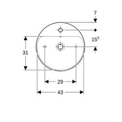 Geberit VariForm Aufsatzwaschtisch rund, mit Hahnlochbank Durchmesser 45cm, Hahnloch... GEBERIT-500769002 4025416302988 (Abb. 1)