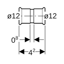 Geberit Mapress Edelstahl Muffe Außendurchmesser 12mm... GEBERIT-33001 4024723330011 (Abb. 1)
