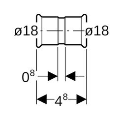 Geberit Mapress Edelstahl Muffe Außendurchmesser 18mm... GEBERIT-32003 4024723320036 (Abb. 1)