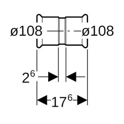 Geberit Mapress Edelstahl Muffe, Außendurchmesser 108mm... GEBERIT-32011 4024723320111 (Abb. 1)