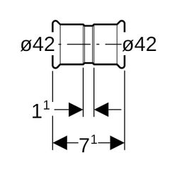 Geberit Mapress Edelstahl Muffe, Gas, d 42mm... GEBERIT-34106 4024723341062 (Abb. 1)