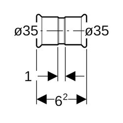 Geberit Mapress C-Stahl Muffe Außendurchmesser 35mm... GEBERIT-22006 4024723220060 (Abb. 1)
