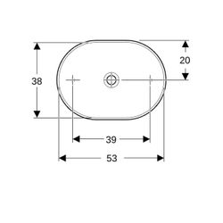 Geberit VariForm Aufsatzwaschtisch, elliptisch, Breite 55cm, Tiefe 40cm, ohne Hahnlo... GEBERIT-500774002 4025416303053 (Abb. 1)