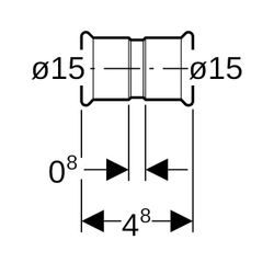 Geberit Mapress Kupfer Muffe Außendurchmesser 15mm... GEBERIT-62002 4024723620020 (Abb. 1)