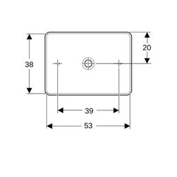 Geberit VariForm Aufsatzwaschtisch rechteckig, Breite 55cm, Tiefe 40cm, ohne Hahnloc... GEBERIT-500779012 4025416689324 (Abb. 1)