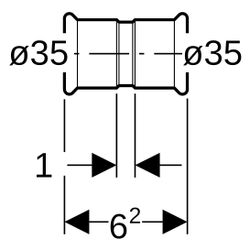 Geberit Muffe Mapress Therm, DN 32, 35mm, Edelstahl, Edelstahl, 44006... GEBERIT-44006 4025410097392 (Abb. 1)