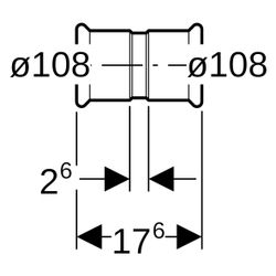 Geberit Muffe Mapress Therm, DN 100, 108mm, Edelstahl, 44011... GEBERIT-44011 4025410097446 (Abb. 1)