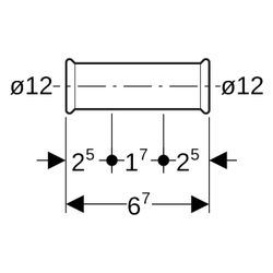 Geberit Mapress Schiebemuffe, DN 10, 12mm, CrNiMo-Stahl, Edelstahl, 32101... GEBERIT-32101 4024723321019 (Abb. 1)