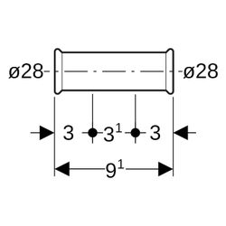 Geberit Schiebemuffe Mapress, 28mm, 91mm, Edelstahl, 32105... GEBERIT-32105 4024723321057 (Abb. 1)