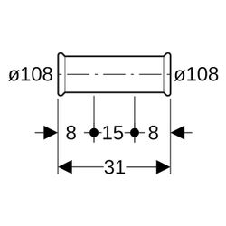 Geberit Schiebemuffe Mapress, DN 100, 108mm, CrNiMo-Stahl 1.4401, Edelstahl... GEBERIT-32111 4024723321118 (Abb. 1)