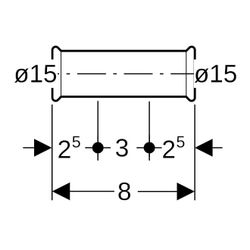 Geberit Mapress Edelstahl Schiebemuffe, Gas, d 15mm... GEBERIT-34108 4024723341086 (Abb. 1)