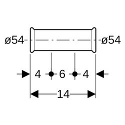 Geberit Schiebemuffe Mapress, 54mm, Edelstahl, Edelstahl, 34114... GEBERIT-34114 4024723341147 (Abb. 1)