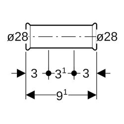Geberit Mapress C-Stahl Schiebemuffe Außendurchmesser 28mm... GEBERIT-22105 4024723221050 (Abb. 1)