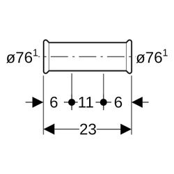 Geberit Mapress C-Stahl Schiebemuffe, DN 65, 76,1mm, Stahl, Edelstahl, 22109... GEBERIT-22109 4024723221098 (Abb. 1)
