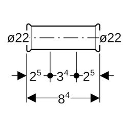 Geberit Mapress Kupfer Schiebemuffe Gas Außendurchmesser 22mm... GEBERIT-34610 4024723346104 (Abb. 1)
