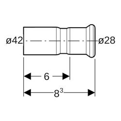 Geberit Mapress Edelstahl Reduktion mit Einschubende d 42mm, d1 28mm... GEBERIT-32317 4024723323174 (Abb. 1)