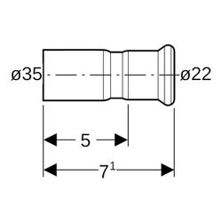 Geberit Mapress C-Stahl Reduktion mit Einschubende d 35mm, d1 22mm... GEBERIT-22312 4024723223122 (Abb. 1)